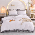 Mädchen Duvet Covers100% Baumwolle Seersucker-Bettwäsche-Set